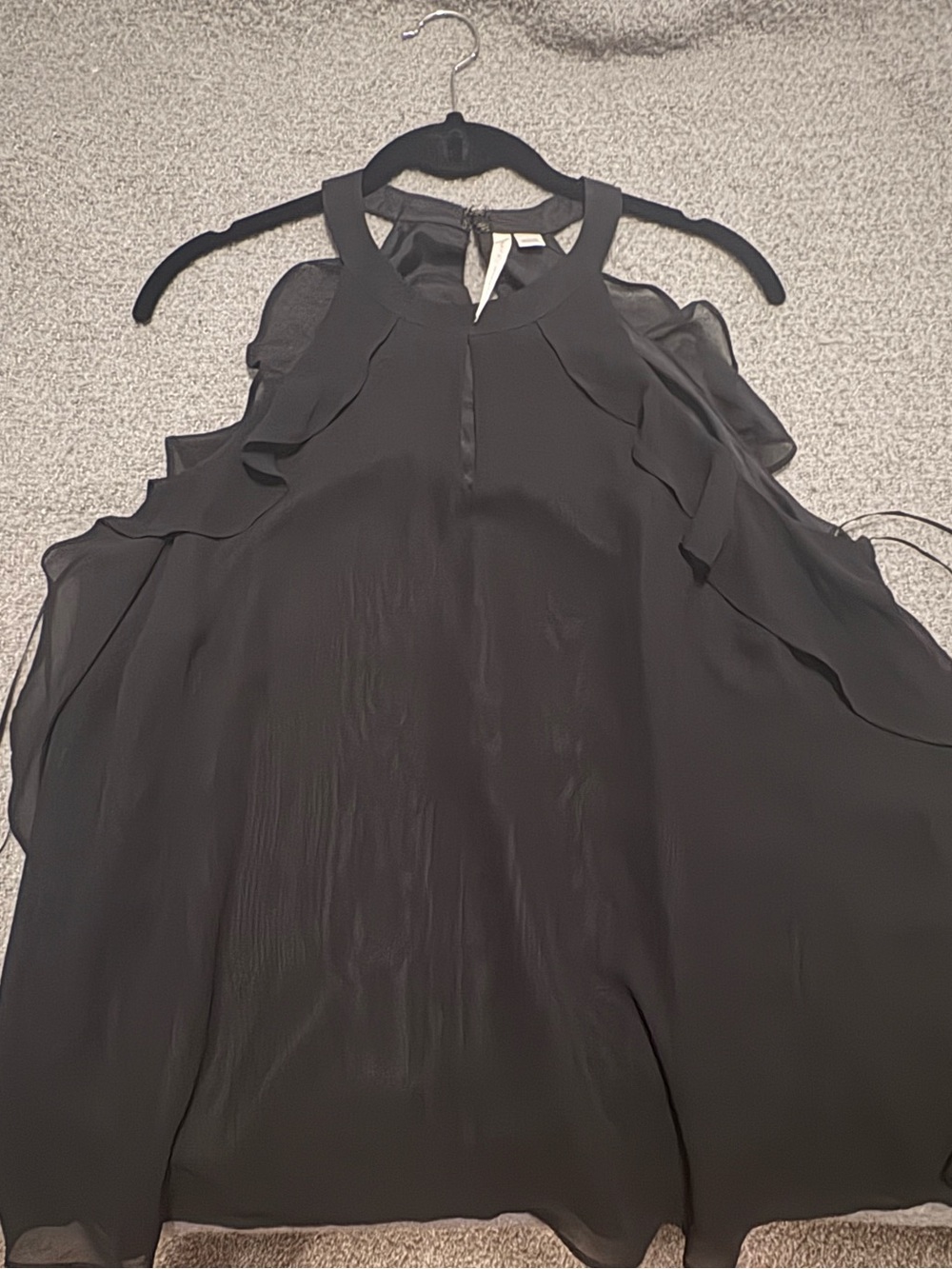LC Lauren Conrad Black Ruffle Halter Blouse